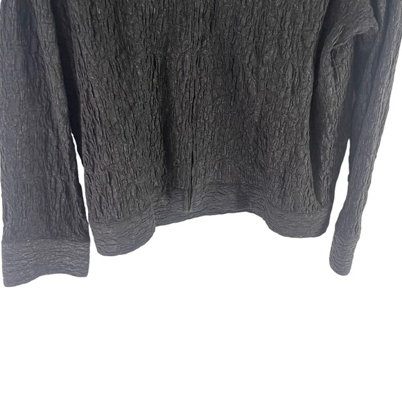 Chico's Women's Size 2 Medium Grey Metallic Textured Full Zip Jacket - Picture 3 of 9